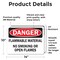 Signmission Flammable Material No Smoking Or Open Flames Danger Sign, Vinyl Decal, 14in W x 10in L, 2PK OS-2PACK-DS-D-1014-L-19370 - alternate 5